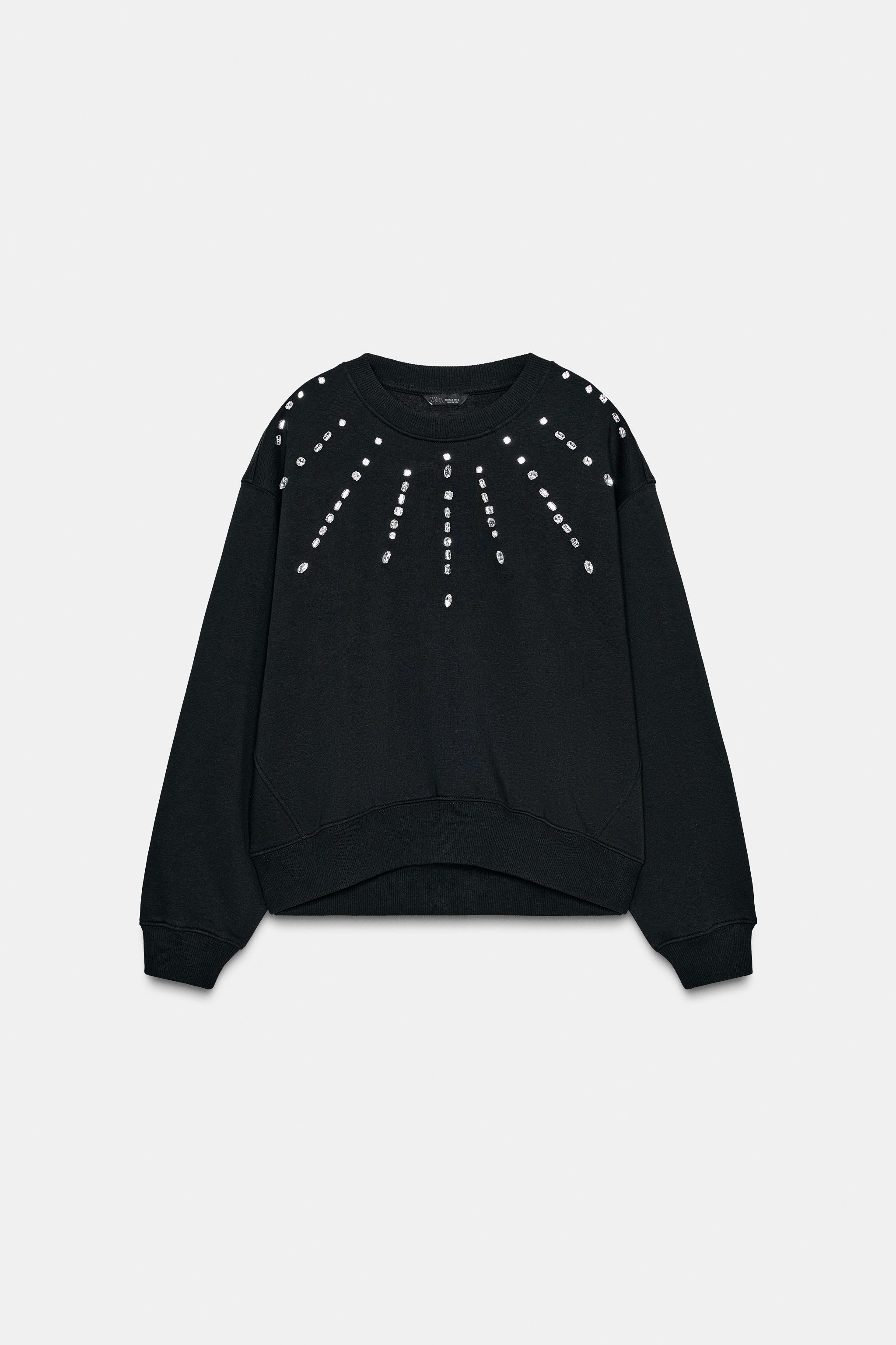 JEWELED FRONT SWEATSHIRT